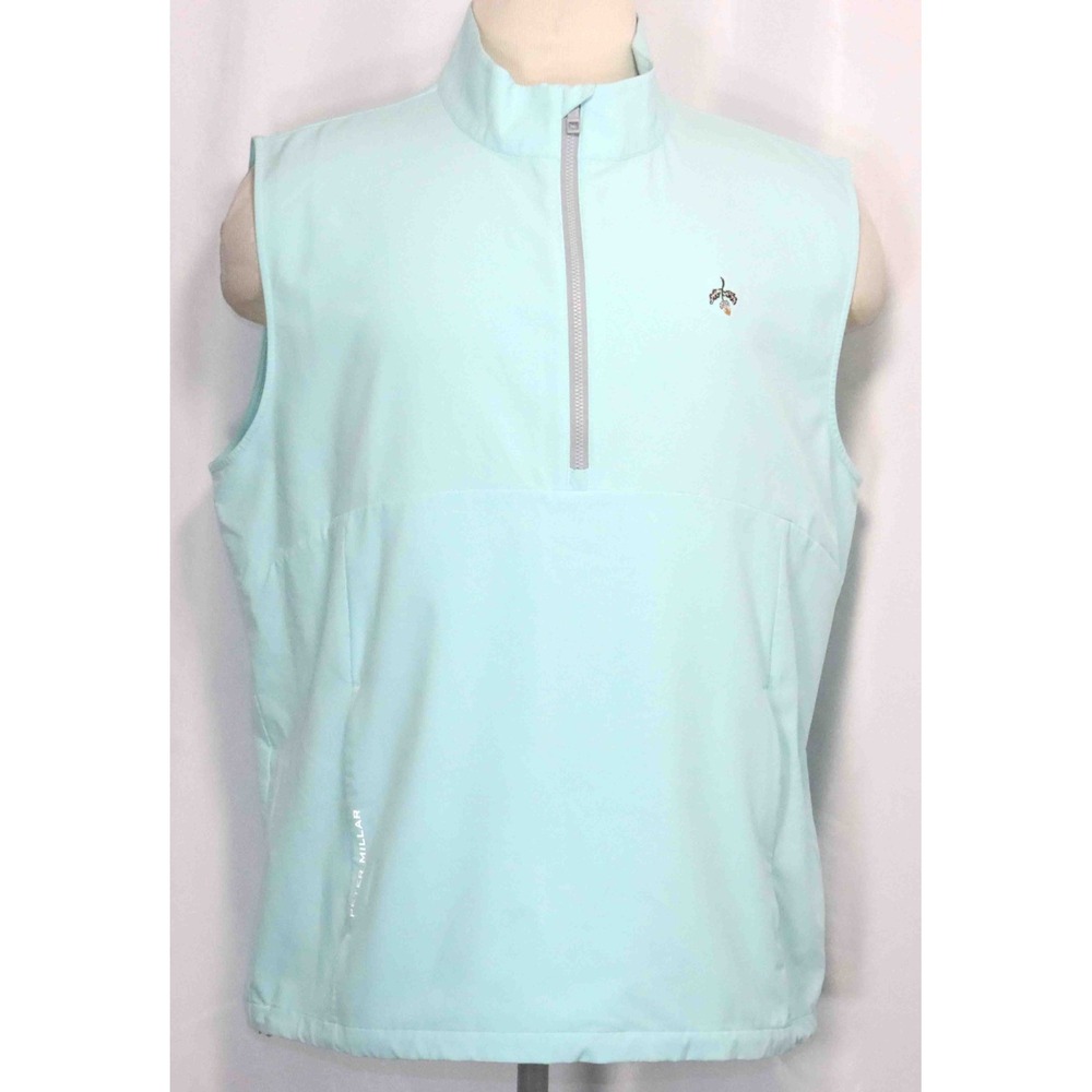 Peter Millar Windward Blue Half-Zip Golf Vest MS24EZ31 Mens Size‎ XL